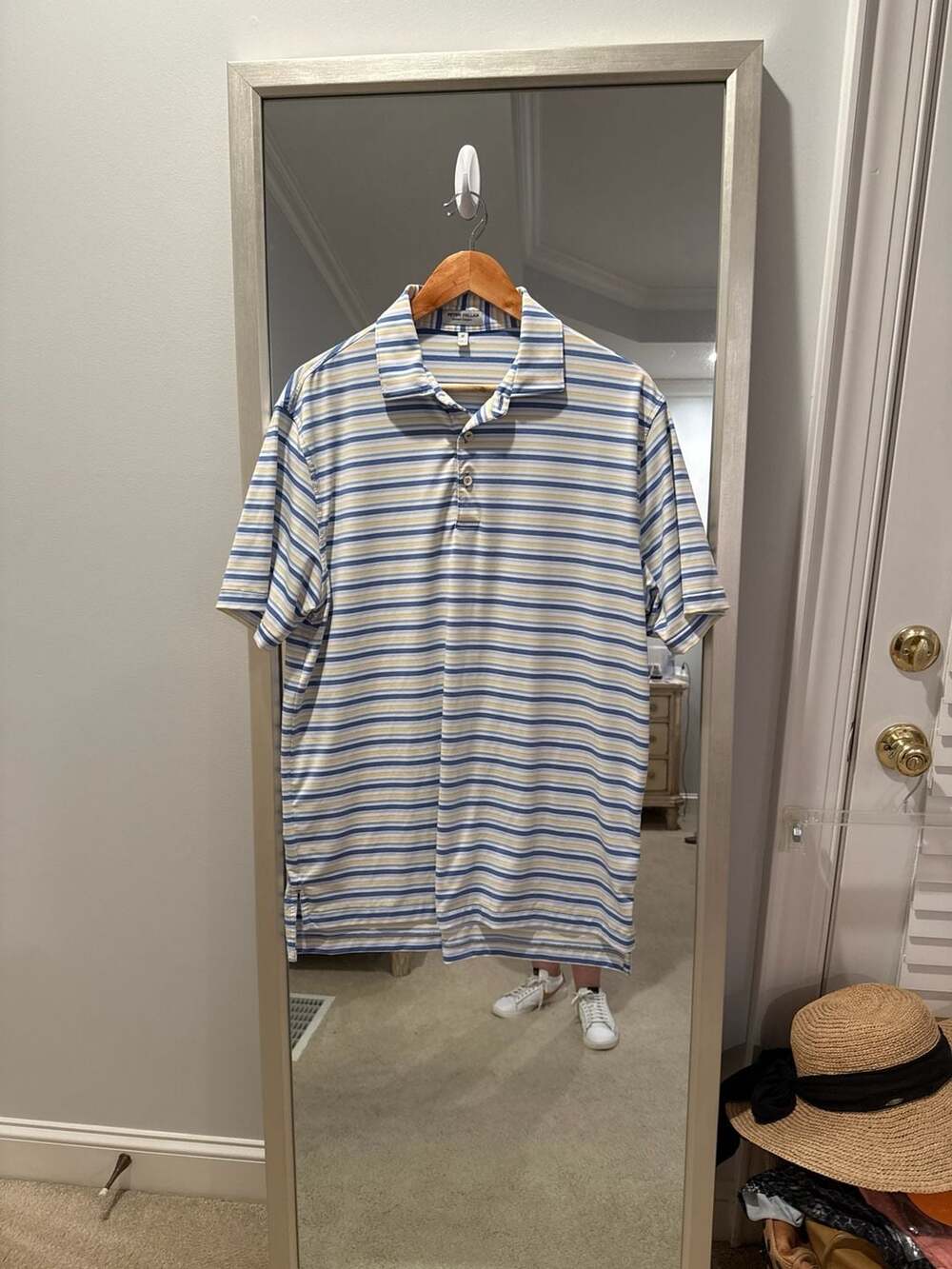 Peter Millar Summer Comfort Performance Stripe Short Sleeve Golf Polo - Maritime